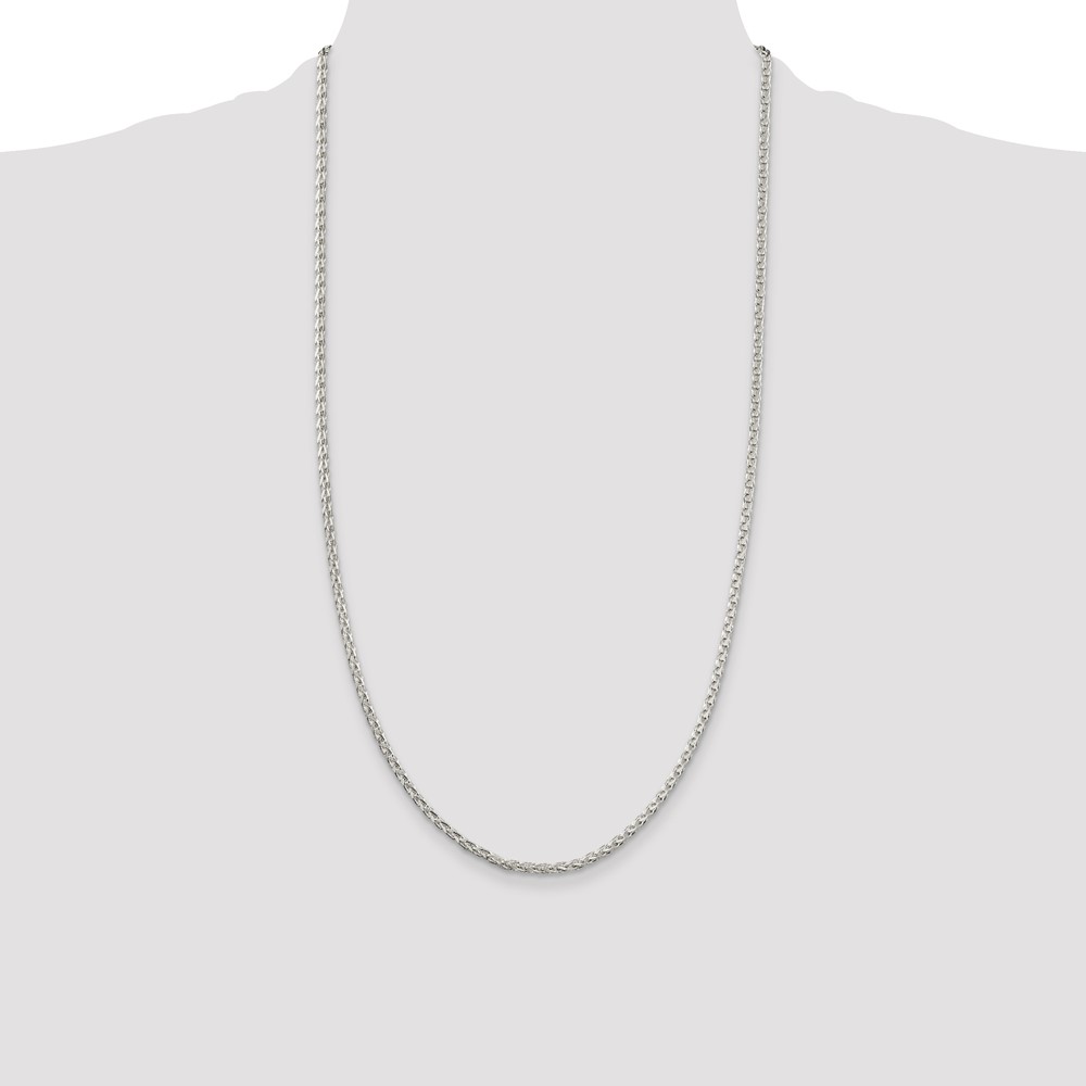 Sterling Silver 2.75mm Diamond-cut Spiga Chain (QDS080-22)