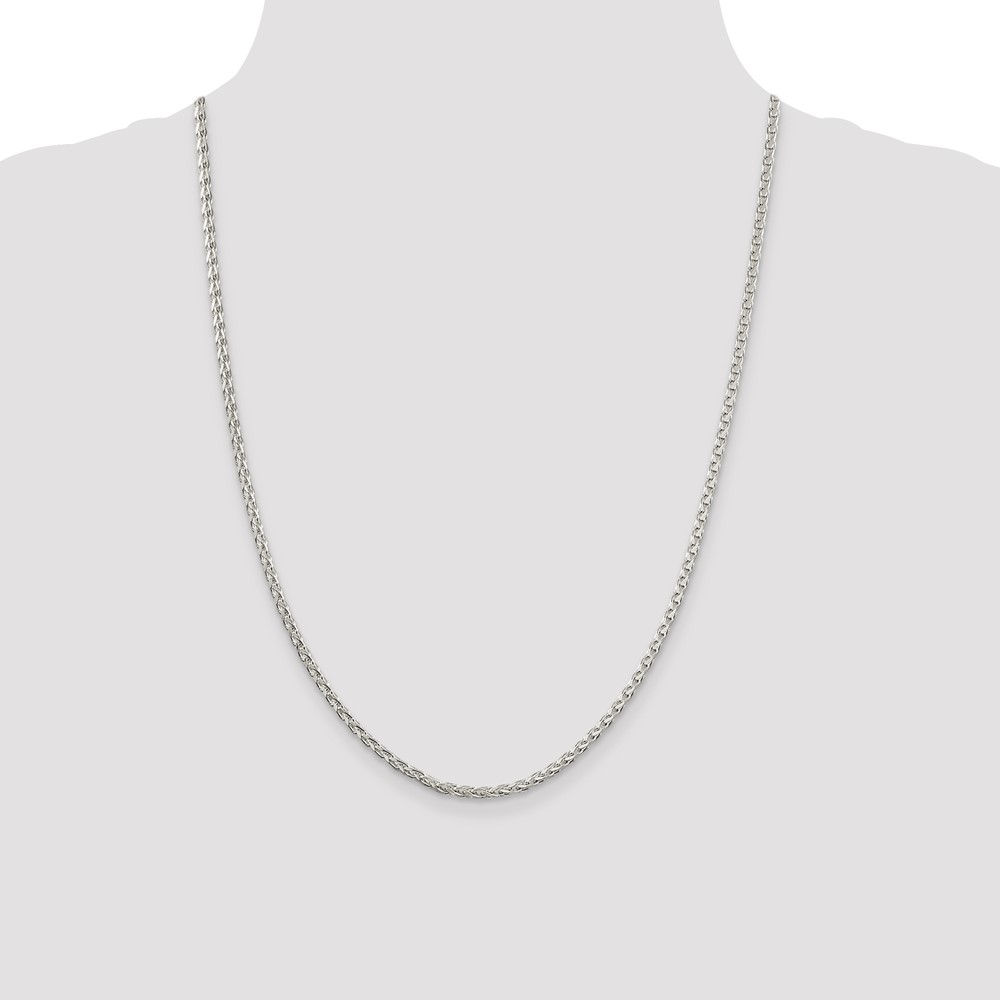 Sterling Silver 2.75mm Diamond-cut Spiga Chain (QDS080-24)