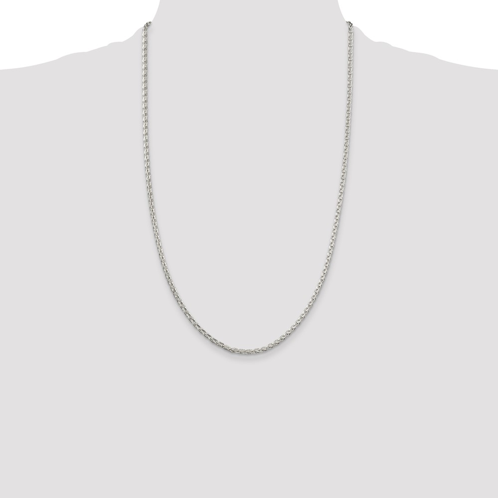 Sterling Silver 2.75mm Diamond-cut Spiga Chain (QDS080-26)