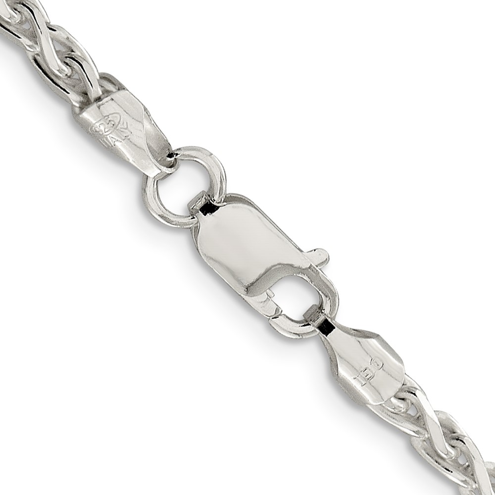 Sterling Silver 3.5mm Diamond-cut Spiga Chain (QDS100-18)
