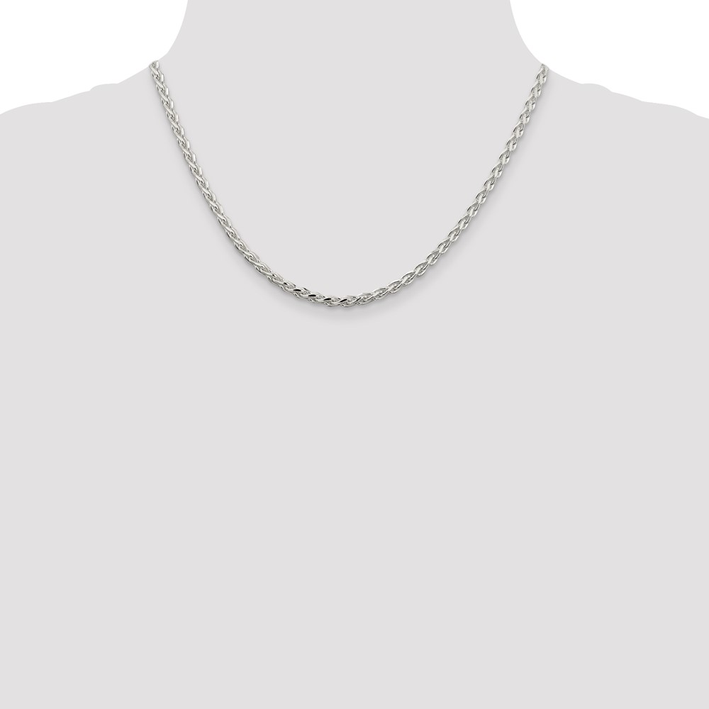 Sterling Silver 3.5mm Diamond-cut Spiga Chain (QDS100-18)