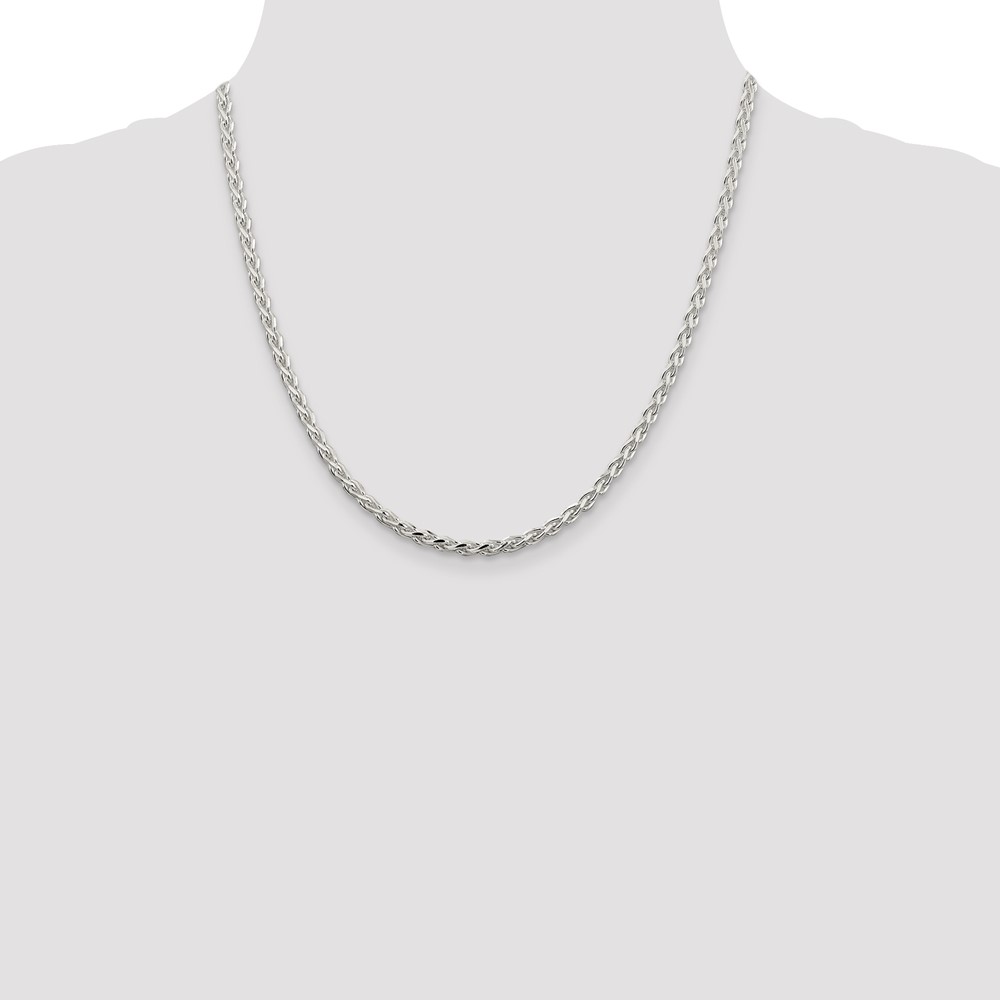 Sterling Silver 3.5mm Diamond-cut Spiga Chain (QDS100-20)