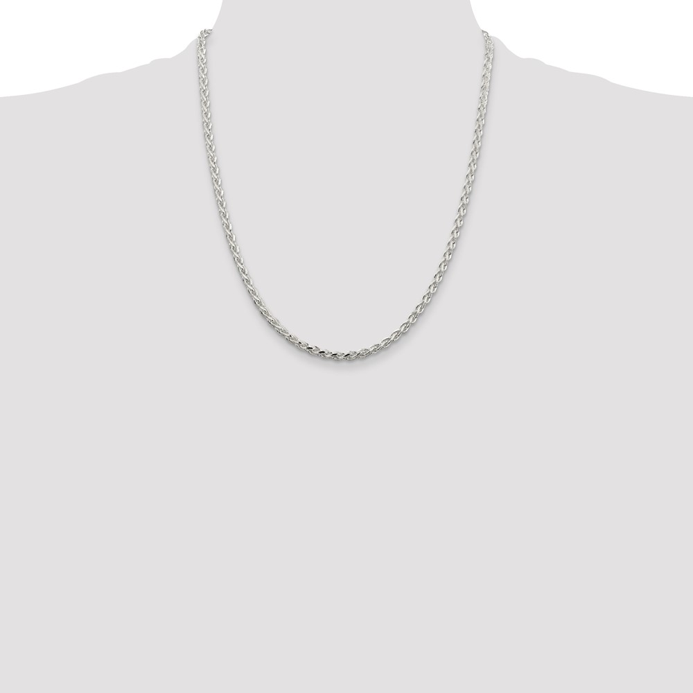 Sterling Silver 3.5mm Diamond-cut Spiga Chain (QDS100-22)
