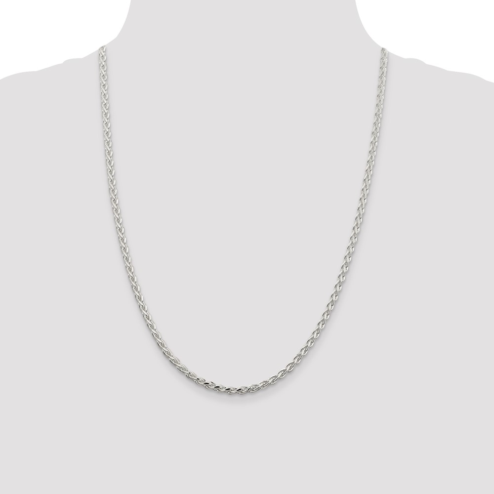 Sterling Silver 3.5mm Diamond-cut Spiga Chain (QDS100-24)