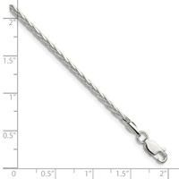 Sterling Silver 2.5mm Diamond-cut Square Spiga Chain view 5