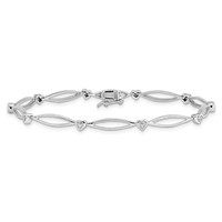 Sterling Silver Rhodium-plated Diam. Bracelet view 3