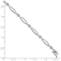 Sterling Silver Rhodium-plated Diam. Bracelet view 4