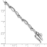 Sterling Silver Rhodium-plated Diam. Bracelet view 3