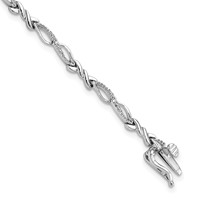 Sterling Silver Rhodium-plated Diam. Bracelet view 1
