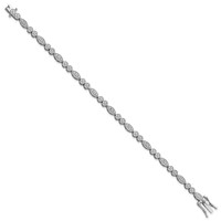 Sterling Silver Rhodium-plated Diam. Bracelet view 2
