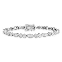 Sterling Silver Rhodium-plated Diam. Bracelet view 3