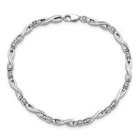 Sterling Silver Rhodium-plated Diam. Bracelet view 4