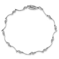 Sterling Silver Rhodium-plated Diam. Bracelet view 4