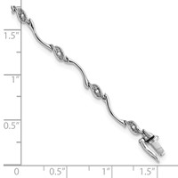 Sterling Silver Rhodium-plated Diam. Bracelet view 3
