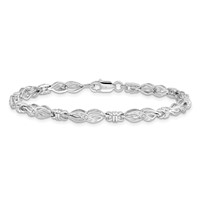 Sterling Silver Rhodium-plated Diam. Bracelet view 3
