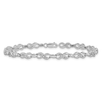 Sterling Silver Rhodium-plated Diam. Infinity Symbol Bracelet view 3
