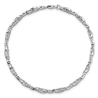 Sterling Silver Rhodium-plated Diam. Infinity Symbol Bracelet view 4