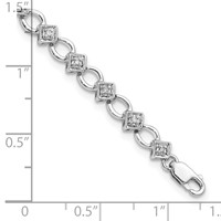 Sterling Silver Rhodium-plated Diam. Bracelet view 3