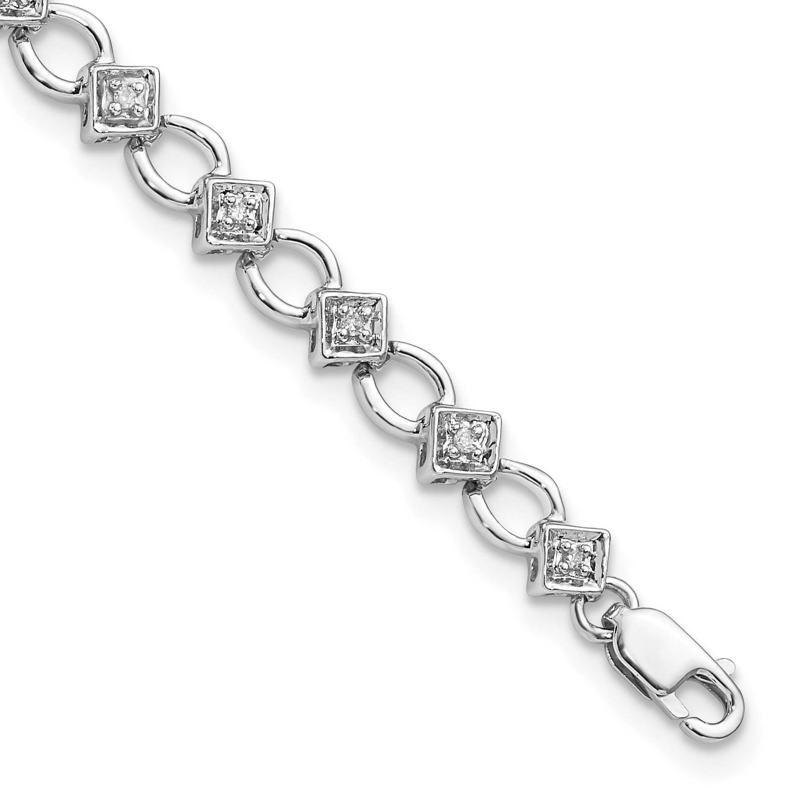 Sterling Silver Rhodium-plated Diam. Bracelet (QDX1078)