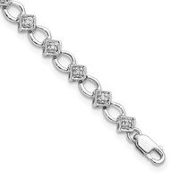 Sterling Silver Rhodium-plated Diam. Bracelet view 1