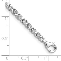 Sterling Silver Rhodium-plated Diam. Tennis Bracelet view 3