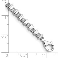 Sterling Silver Rhodium-plated Diam. Tennis Bracelet view 3