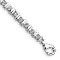 Sterling Silver Rhodium-plated Diam. Tennis Bracelet view 1
