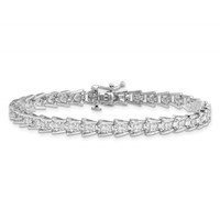 Sterling Silver Rhodium-plated Diam. Bracelet view 3