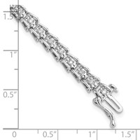 Sterling Silver Rhodium-plated Diam. Bracelet view 4