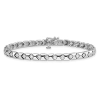 Sterling Silver Rhodium Plated Diamond Bracelet view 3