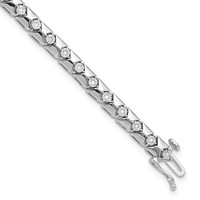 Sterling Silver Rhodium Plated Diamond Bracelet view 1