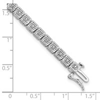 Sterling Silver Rhodium Plated Diamond Bracelet view 4