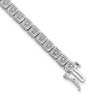 Sterling Silver Rhodium Plated Diamond Bracelet view 1