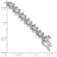 Sterling Silver Rhodium-plated Diam. X Bracelet view 3