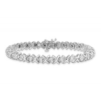 Sterling Silver Rhodium Plated Diamond Bracelet view 4