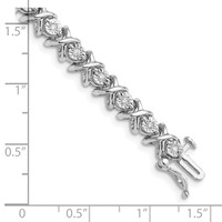 Sterling Silver Rhodium Plated Diamond Bracelet view 3