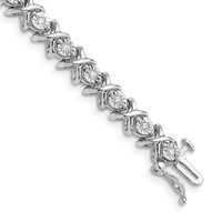 Sterling Silver Rhodium Plated Diamond Bracelet view 1