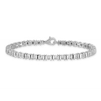 Sterling Silver Rhodium-plated Diam. Tennis Bracelet view 4