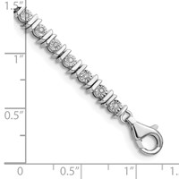 Sterling Silver Rhodium-plated Diam. Tennis Bracelet view 3