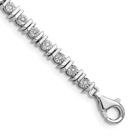 Sterling Silver Rhodium-plated Diam. Tennis Bracelet view 1