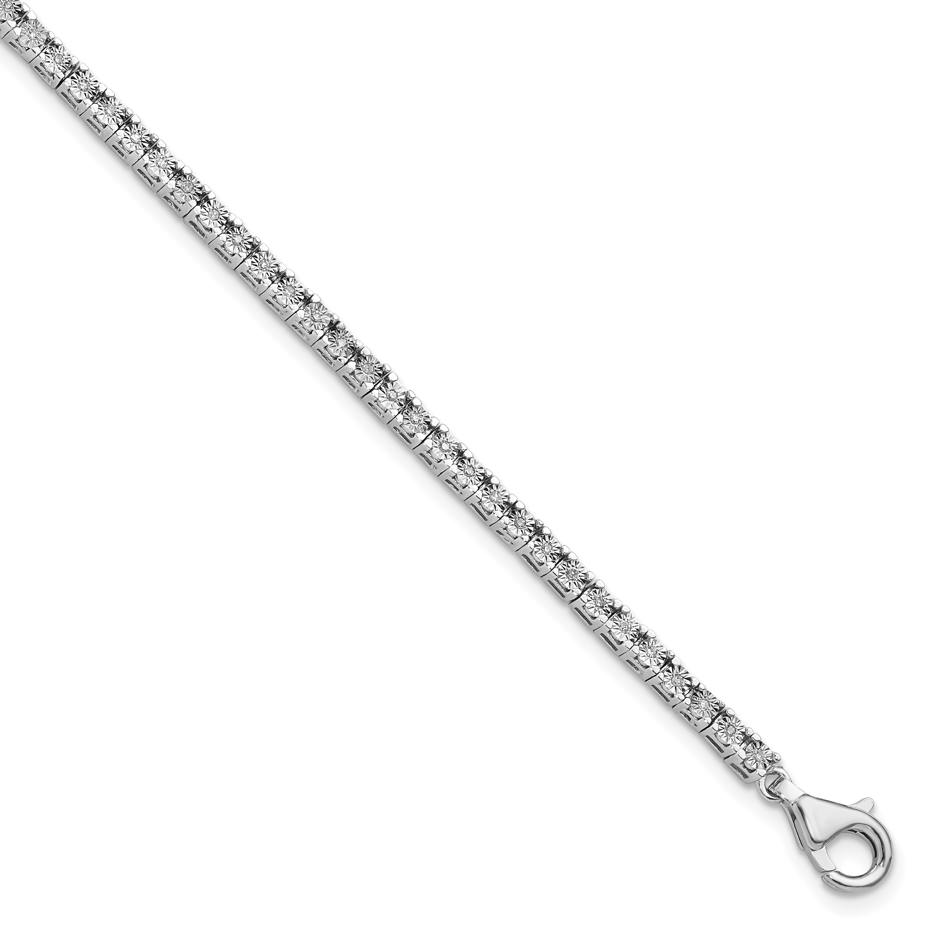 Sterling Silver Rhodium-plated Diam. Tennis Bracelet (QDX1118)