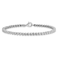 Sterling Silver Rhodium-plated Diam. Tennis Bracelet view 3