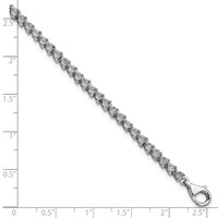 Sterling Silver Rhodium-plated Diam. Tennis Bracelet view 4