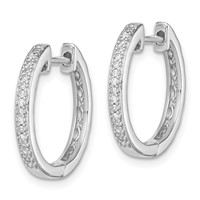 Sterling Silver Rhodium Diam. Earrings view 2