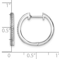 Sterling Silver Rhodium Diam. Earrings view 4