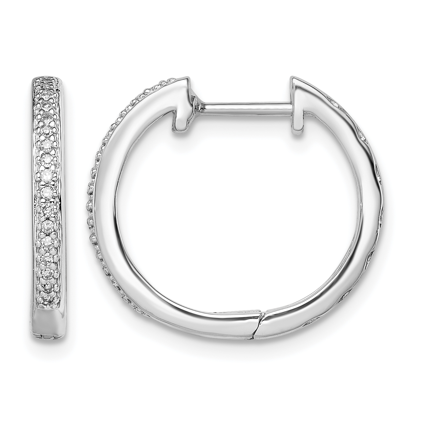 Sterling Silver Rhodium Diam. Earrings (QDX112)