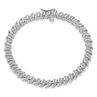 Sterling Silver Rhodium Plated Diamond Bracelet view 4