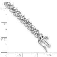 Sterling Silver Rhodium Plated Diamond Bracelet view 3
