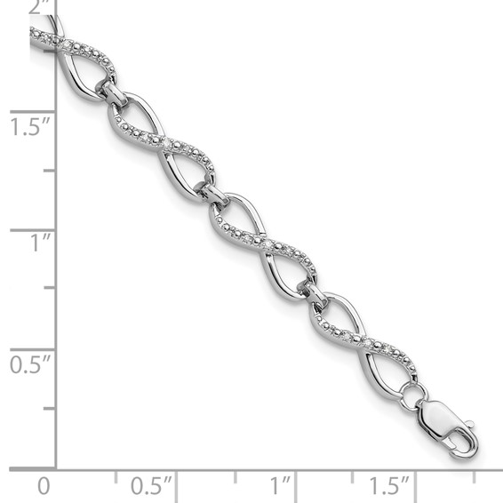 Sterling Silver Rhodium-plated Diam. Bracelet