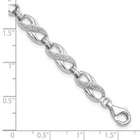 Sterling Silver Rhodium-plated Diam. Bracelet view 3